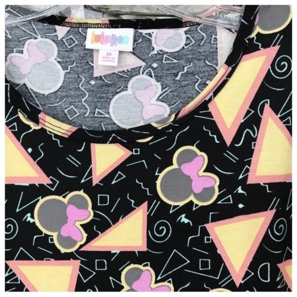 #129 NWT Disney x LulaRoe Minnie Mouse Irma Shirt 90's Graphic Tunic Top Medium - Picture 3 of 5
